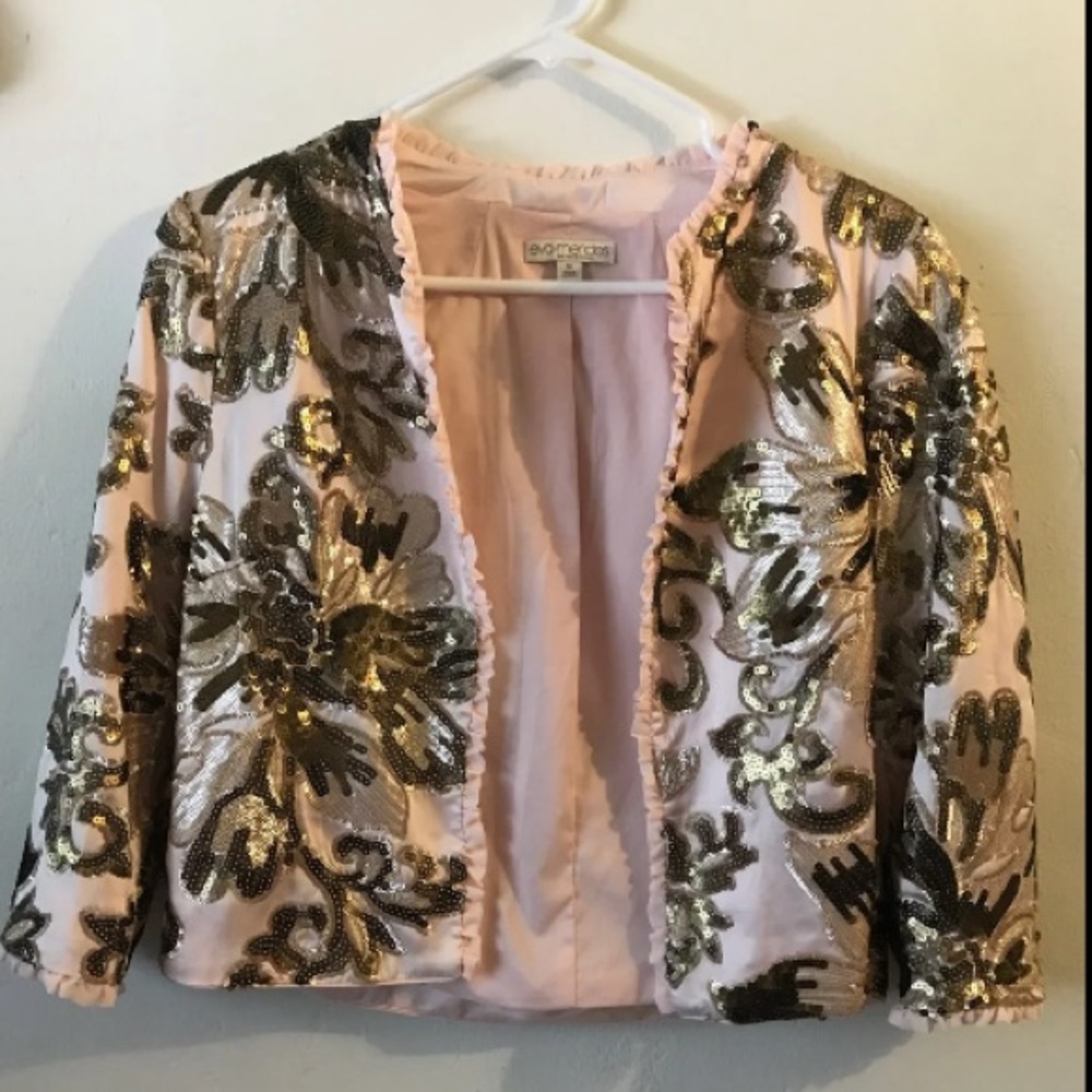 Eva Mendes accent/ sequin jacket